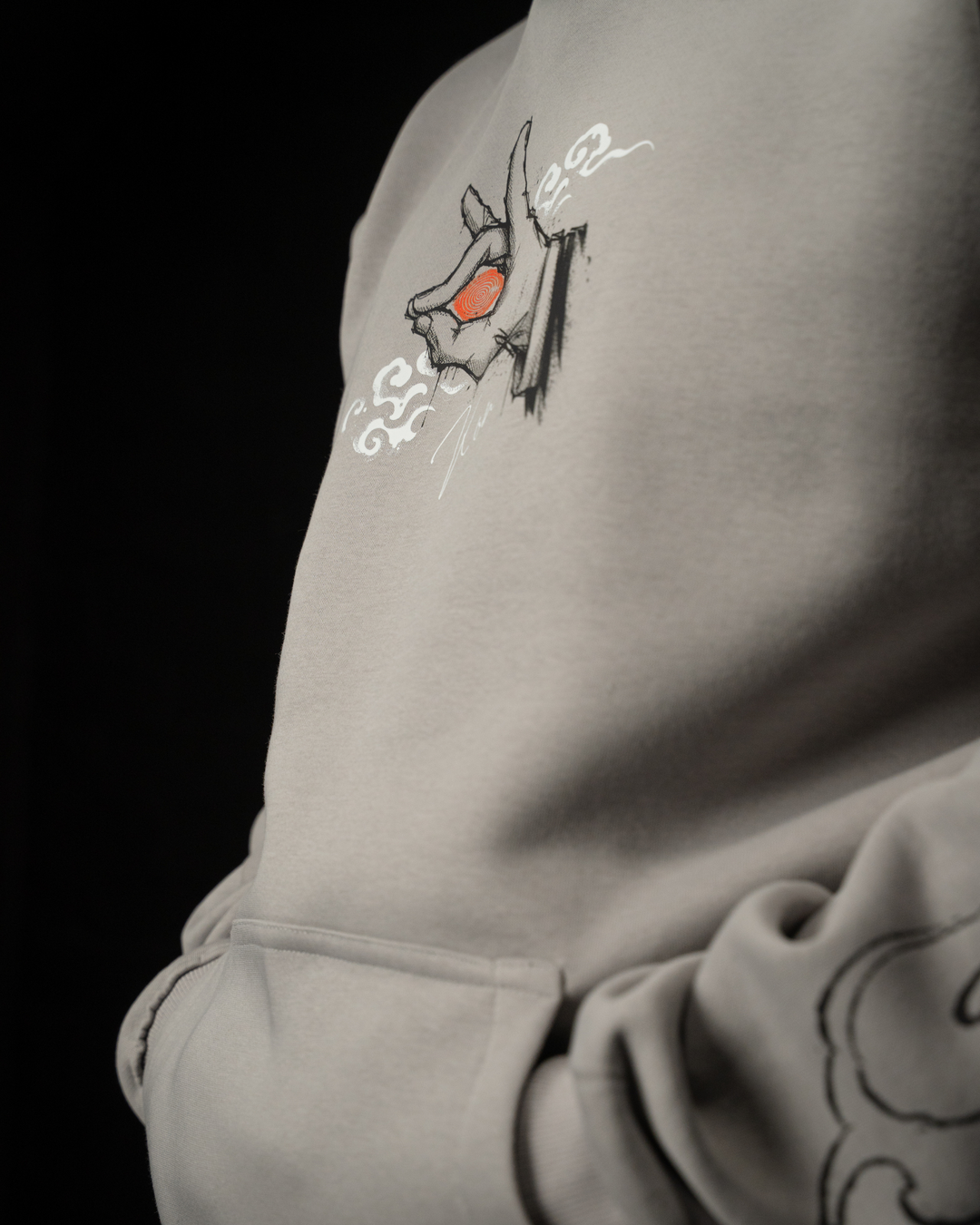 Grey Fox Hunter Hoodie, printed to order in Durban by STEKU