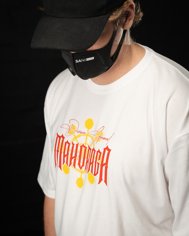 The Adapter Oversized Tee in white, anime clothing by STEKU