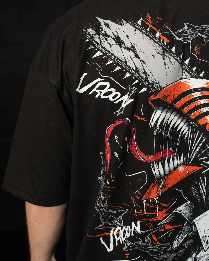 Devil Hunter Oversized Tee in black, anime clothing by STEKU