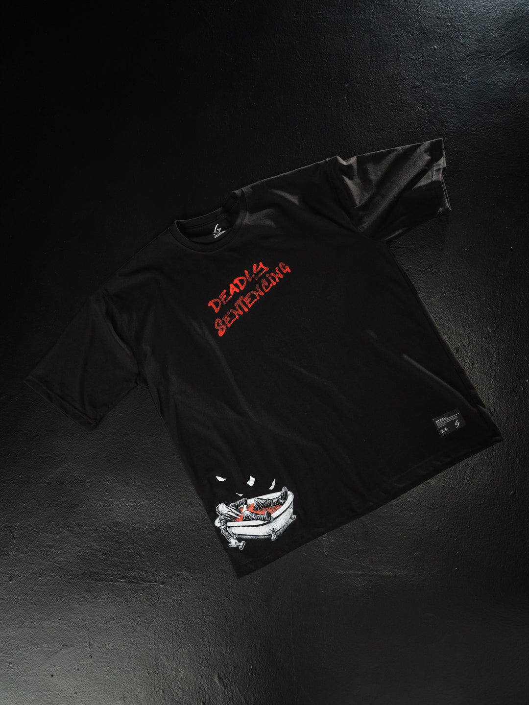 Final Verdict Oversized Tee in black, anime clothing by STEKU